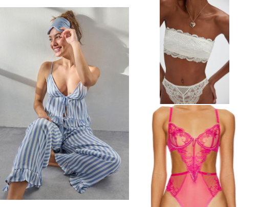 Trendy women's intimates cover photo collage