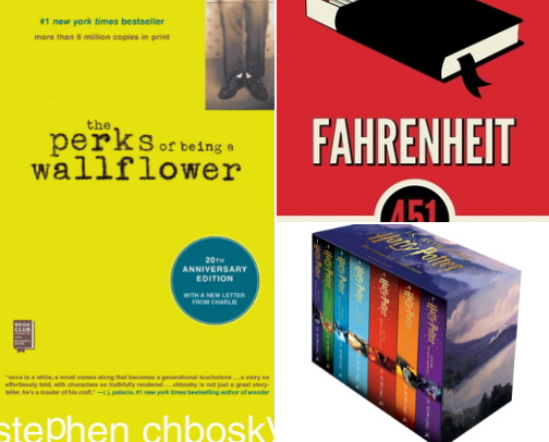 Banned books I’m reading cover photo collage
