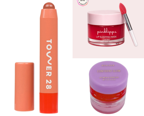 Lip care and makeup cover photo collage