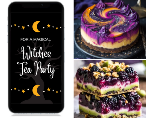 Witches Tea Party Ideas for Kids & Adults! cover photo collage