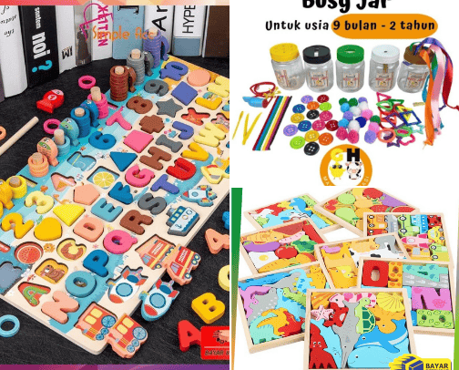 Education toys cover photo collage
