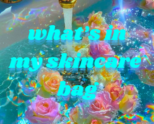 Inside my skincare bag cover photo collage