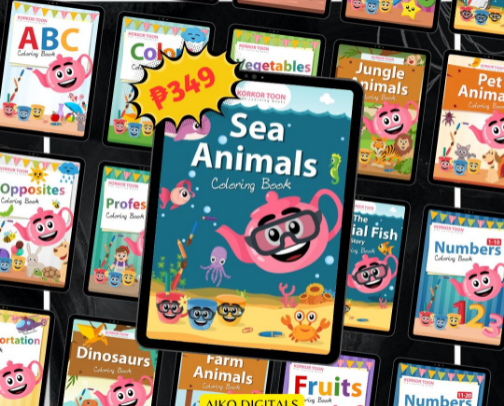 KORKORTOON COLORING BOOKS BUNDLE cover photo collage