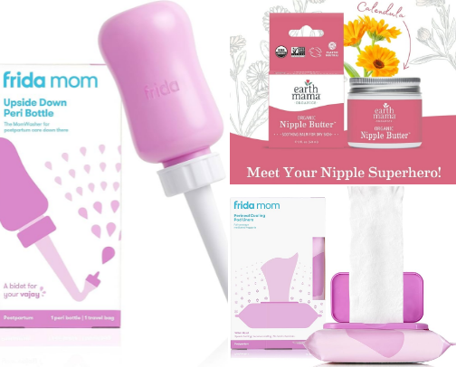 Postpartum Supplies I will be using as a SECOND TIME MOM cover photo collage