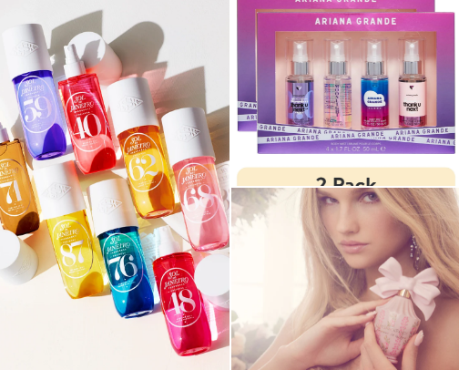 My favorite perfumes/body mist cover photo collage
