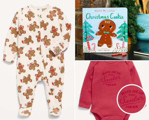 Baby’s 1st Christmas gifts and outfits cover photo collage