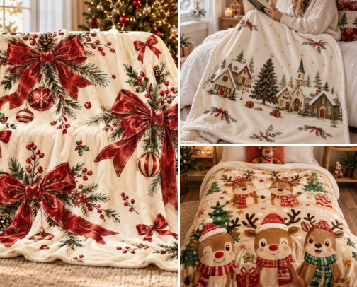 🧣 Christmas Throw Blankets cover photo collage