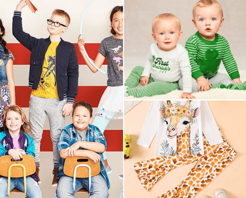 Kids clothes and products cover photo collage