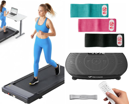 Workout items for the busy moms cover photo collage