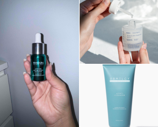 Skincare products for clear and youthful skin cover photo collage