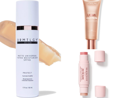 Light and natural make-up faves for 40+ skin. cover photo collage