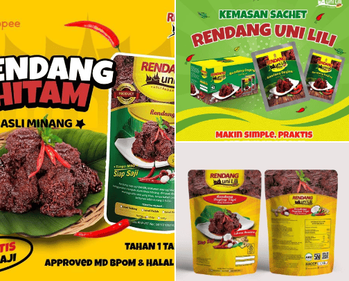 RENDANG- Delicious Food From MINANGKABAU- SUMATERA BARAT in INDONESIA cover photo collage