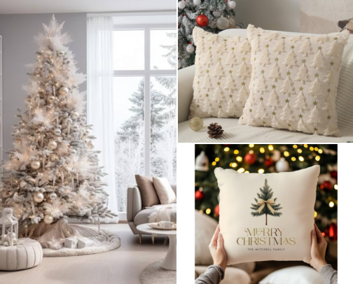 Elegant Neutral Christmas Decor cover photo collage