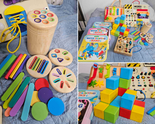 Toddler screen free toys and activities cover photo collage