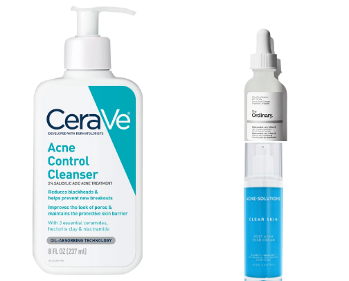 Acne-friendly skincare Recs🫧 cover photo collage