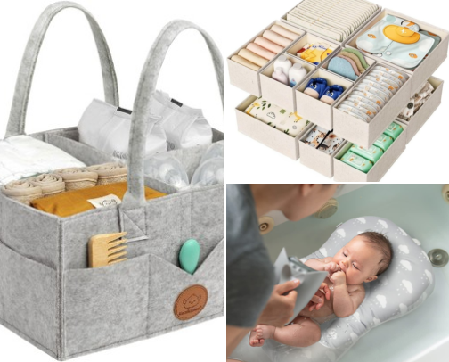 Everyday Newborn Essentials: Bath, Nursery & Life-Savers cover photo collage