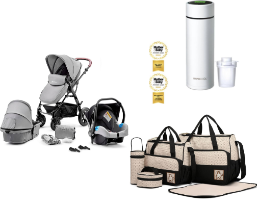 Motherhood - mom and baby essentials cover photo collage