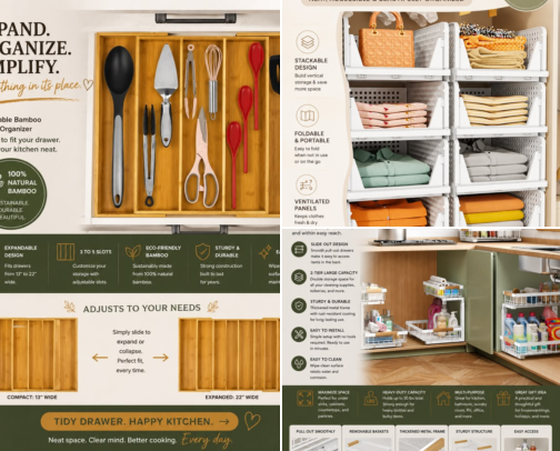 ✨ Affordable Home Organization Finds cover photo collage