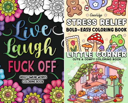 comfy coloring cover photo collage