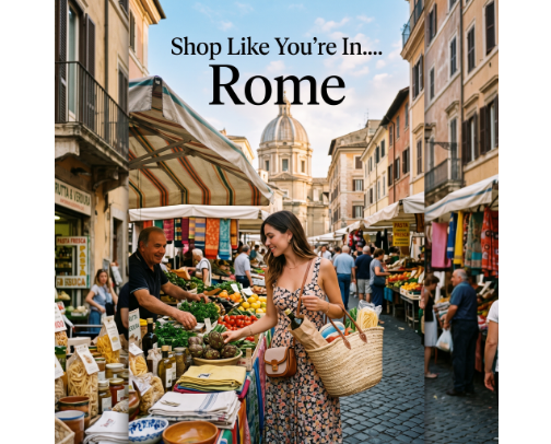 Shop Like You're In... Rome cover photo collage
