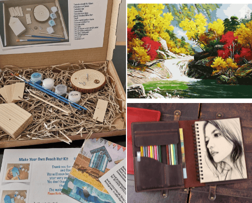 Hobbies that create a positive mood cover photo collage