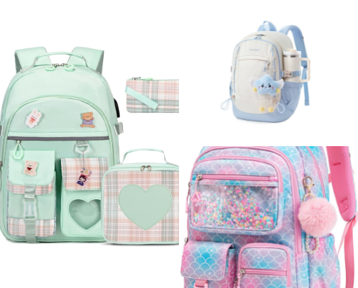 School bags cover photo collage