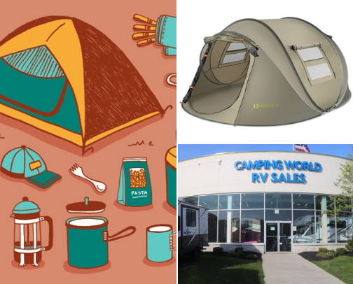 Camping essentials cover photo collage