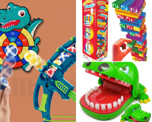 FUN TOYS GAME WITH FAMILY OR FRIEND cover photo collage