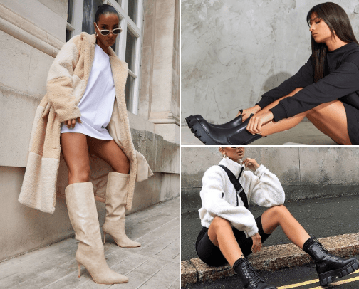 Winter boots cover photo collage