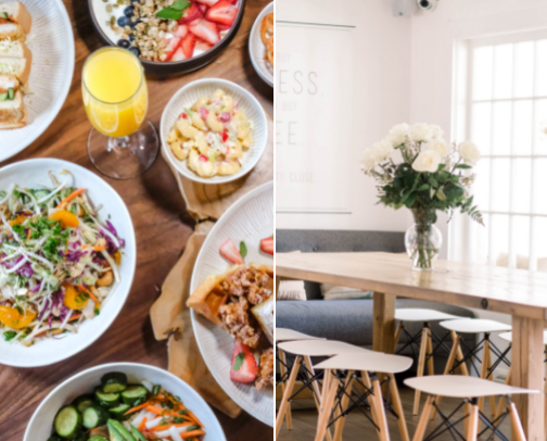 Delicious coffee & food cover photo collage