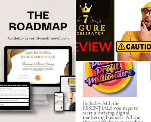 Affiliate Marketing.  How to guides to making money online. cover photo collage