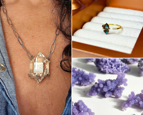 The Sparkling Collection: Must-Have Gemstone Jewelry & Crystal Decor cover photo collage