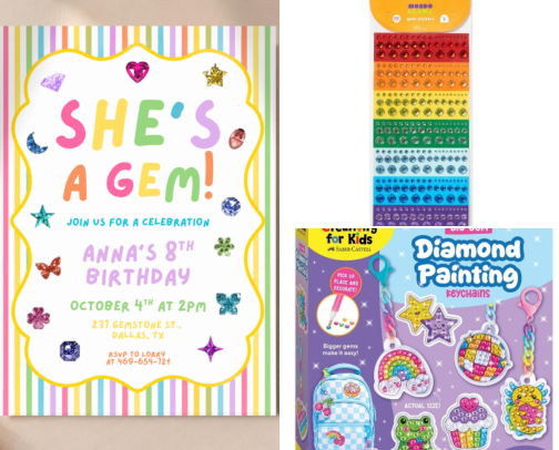Gem Birthday Party Ideas for Girls 💎 cover photo collage