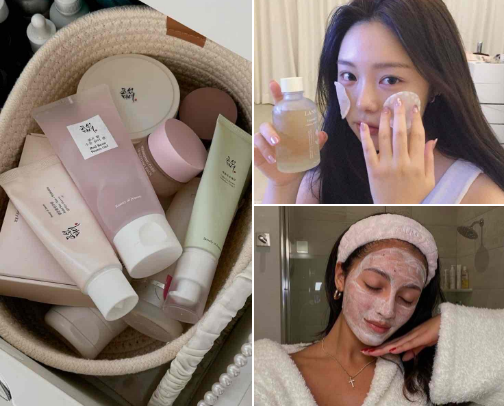 glass skin things 🇰🇷 🩵 cover photo collage