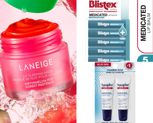 My Current Lip Hydration Rotation cover photo collage