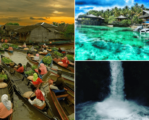 Recommended tourist attractions on the island of Kalimantan, Indonesia cover photo collage