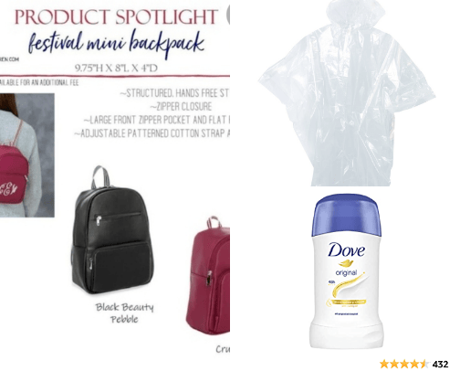 What to pack for a Festival! cover photo collage