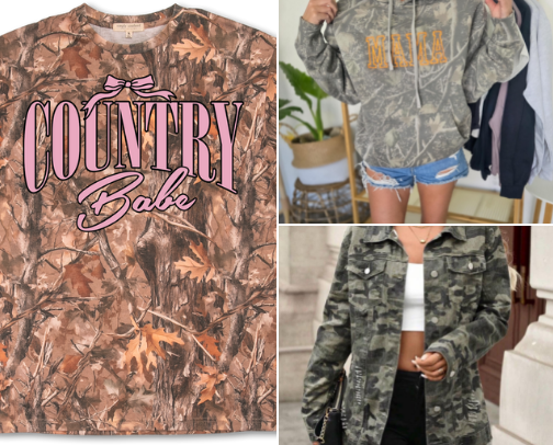 Camo Must-Haves for Her cover photo collage
