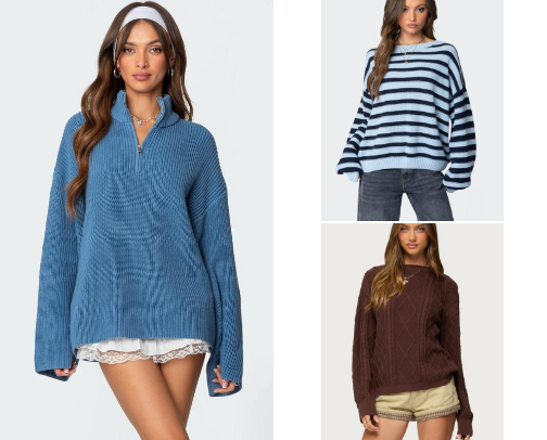Affordable cotton (90% or more) sweaters, cardigans (fall grabs) cover photo collage