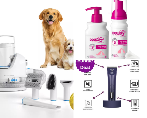 Low-Stress Grooming Tools & Gentle Skin Essentials for Pets cover photo collage