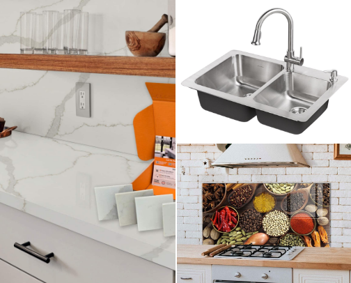 Kitchen components cover photo collage
