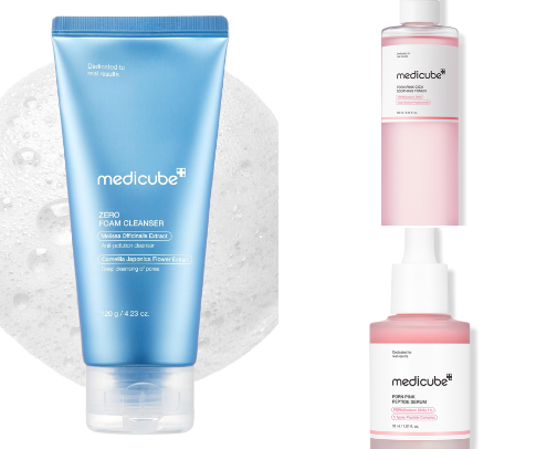 Medicube for Beginners AM & PM Routines with instructions cover photo collage