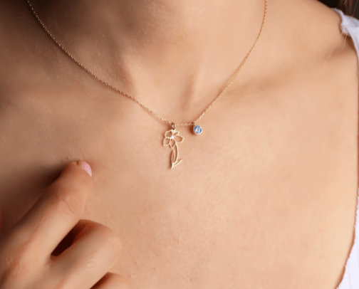 Birth flower necklace cover photo collage