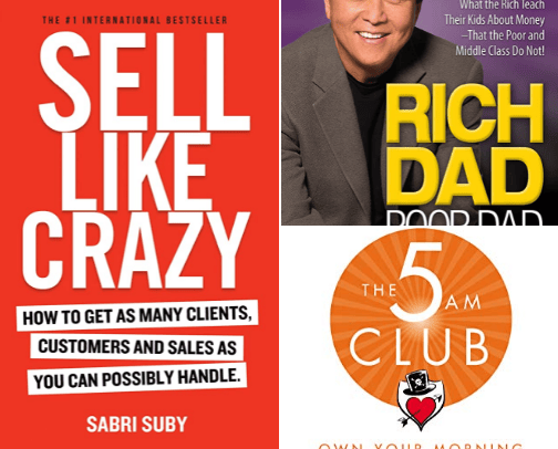 My favourite top books for money, mindset and business growth cover photo collage