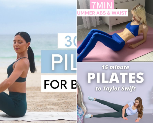 my favorite at home workouts/pilates cover photo collage