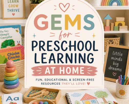 Gems for Preschool Learning at Home cover photo collage