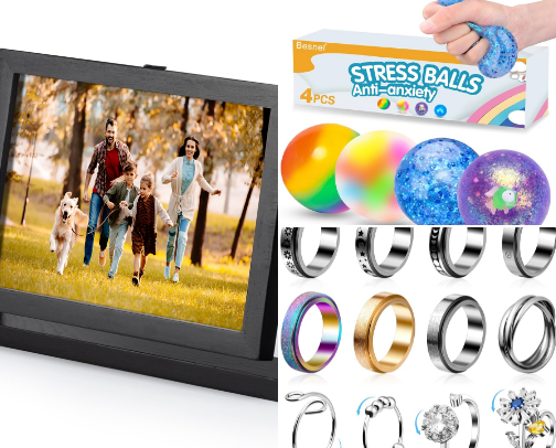 My Anxiety-Friendly Stress Relief Desk Items cover photo collage