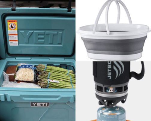 Van life and camping essentials cover photo collage