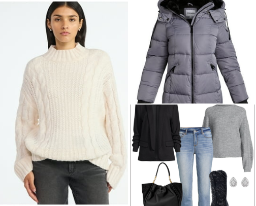 Women cold weather outfits cover photo collage