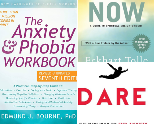 Books that helped me with my anxiety cover photo collage
